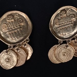 LIZ CLAIBORNE CLIP ON  COIN EARRINGS